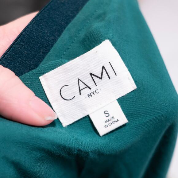 Cami NYC Jessica Skirt Emerald Leopard Print 100% Silk Midi Bias Cut SZ S - Picture 6 of 7